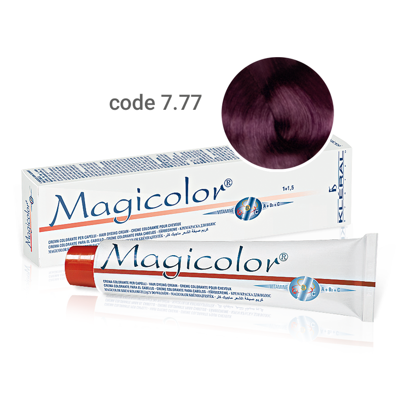 Kleral Magicolor Κρέμα Βαφής Μαλλιών 7.77 Ξανθό Βιολέ Έντονο 100ml - Romylos All About Hair