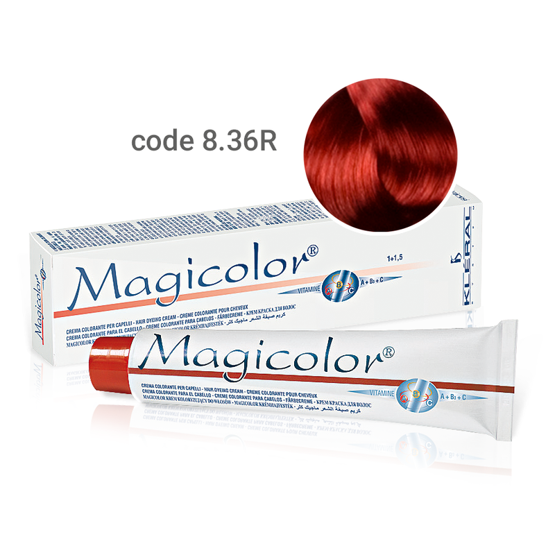 Kleral Magicolor Κρέμα Βαφής Μαλλιών 8.36R Ξανθό Ανοικτό Ντορέ Κόκκινο 100ml - Romylos All About Hair