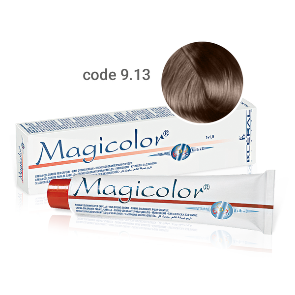 Kleral Magicolor Κρέμα Βαφής Μαλλιών 9.13 Ξανθό Πολύ Ανοικτό Μπεζ 100ml - Romylos All About Hair