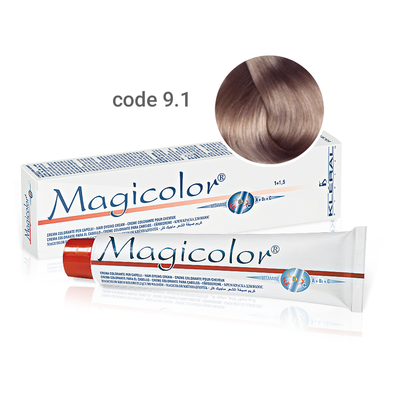 Kleral Magicolor Κρέμα Βαφής Μαλλιών 9.1 Ξανθό Πολύ Ανοικτό Σαντρέ 100ml - Romylos All About Hair
