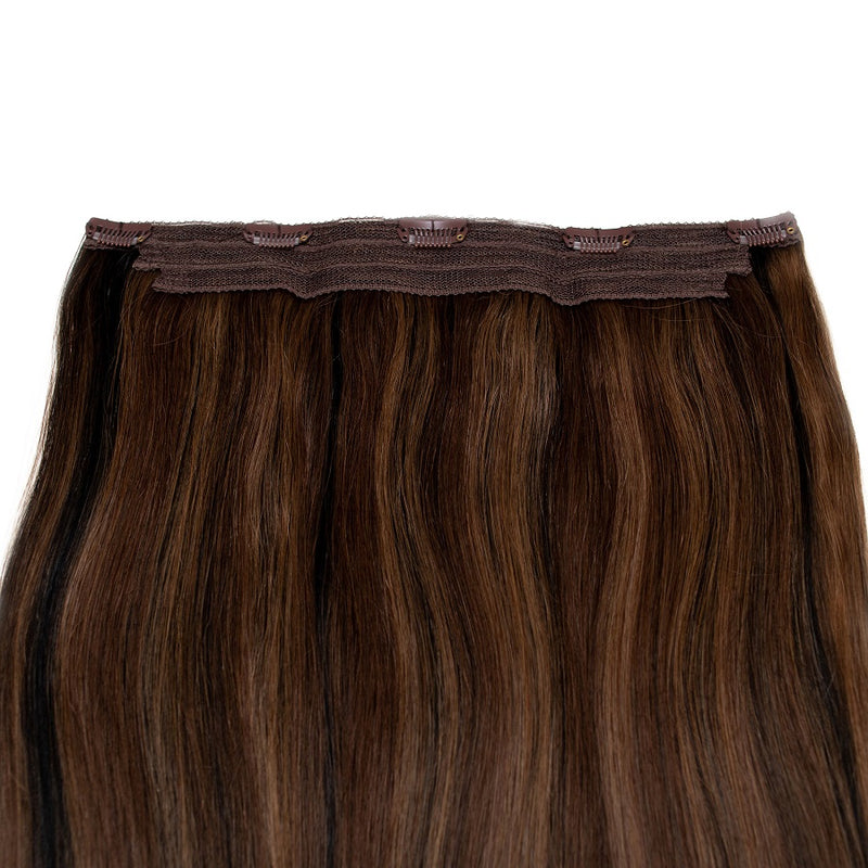 Seamless1 Hair Extensions Τρέσα Με Κλιπ Mocha Blend 55cm - Romylos All About Hair