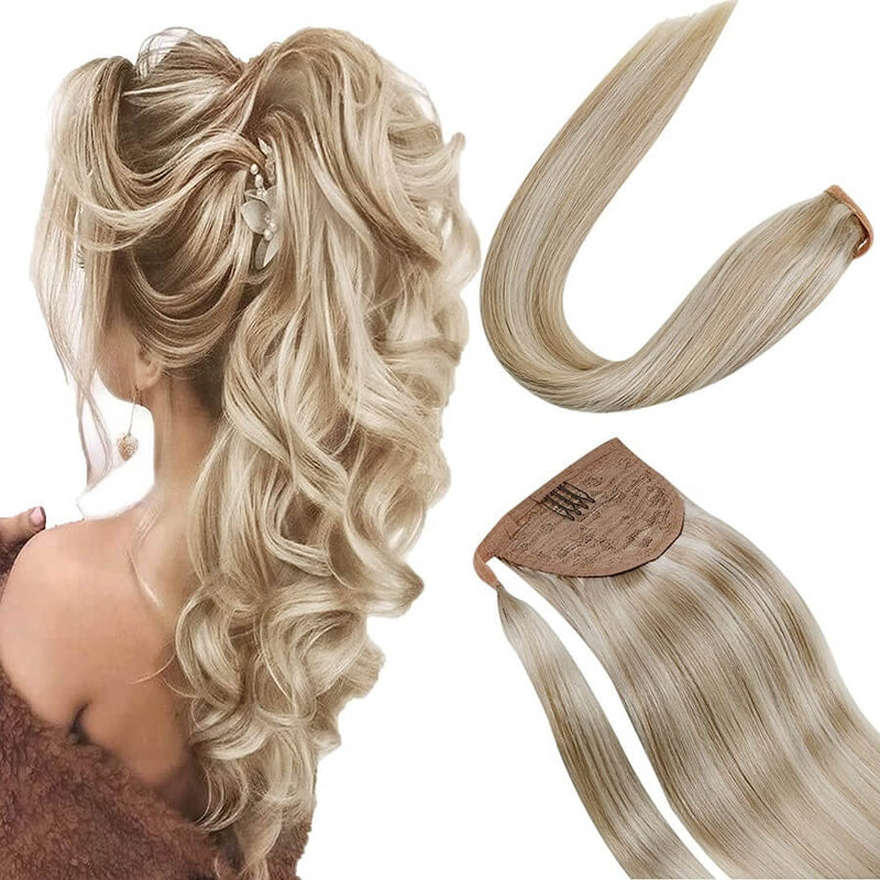 Ponytail Extensions Φυσική Τρίχα Wrap Around With Clips Balayage No 18/613 - Romylos All About Hair