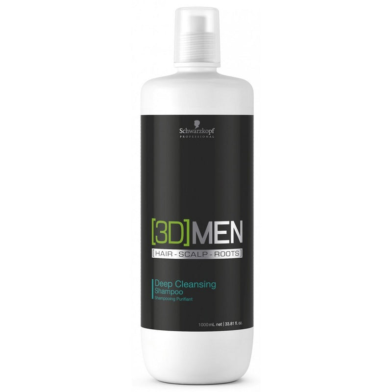 Schwarzkopf Professional 3D Men Deep Cleansing Shampoo 1000ml - Romylos All About Hair