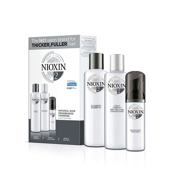 Nioxin Σύστημα 2 Loyalty Kit (Σαμπουάν 300ml, Conditioner 300ml, Θεραπεία 100ml) - Romylos All About Hair