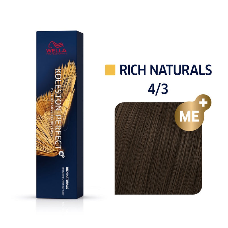 Wella Koleston Perfect ME+ Rich Naturals 4/3 Μεσαίο Καστανό Χρυσό 60ml - Romylos All About Hair