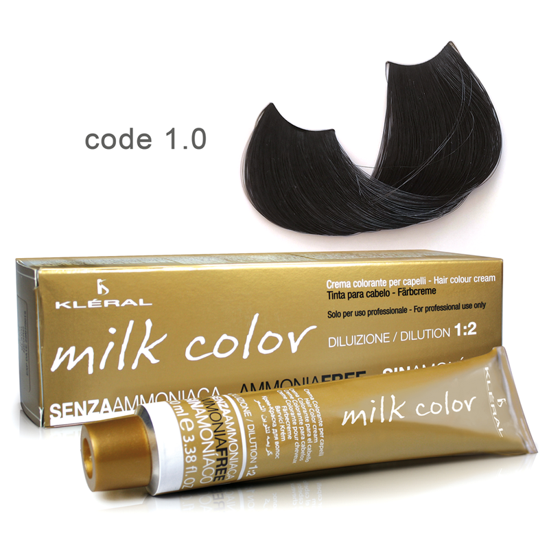 Kleral Milk Color Κρέμα Βαφής Μαλλιών Χωρίς Αμμωνία 1.0 Μαύρο 100ml - Romylos All About Hair