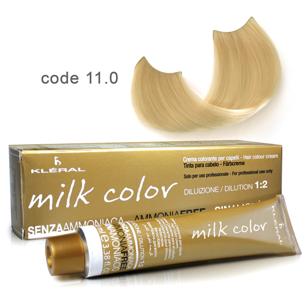Kleral Milk Color Κρέμα Βαφής Μαλλιών Χωρίς Αμμωνία 11.0 Ξανθό Έξτρα Ανοικτό Πλατινέ 100ml - Romylos All About Hair