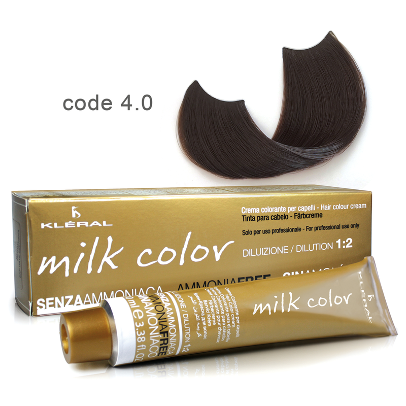Kleral Milk Color Κρέμα Βαφής Μαλλιών Χωρίς Αμμωνία 4.0 Καστανό 100ml - Romylos All About Hair