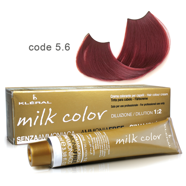 Kleral Milk Color Κρέμα Βαφής Μαλλιών Χωρίς Αμμωνία 5.6 Καστανό Ανοικτό Κόκκινο 100ml - Romylos All About Hair