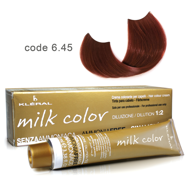 Kleral Milk Color Κρέμα Βαφής Μαλλιών Χωρίς Αμμωνία 6.45 Ξανθό Σκούρο Χάλκινο Μαονί 100ml - Romylos All About Hair