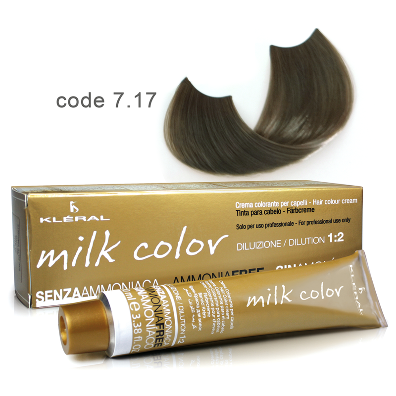 Kleral Milk Color Κρέμα Βαφής Μαλλιών Χωρίς Αμμωνία 7.17 Ξανθό Teak 100ml - Romylos All About Hair
