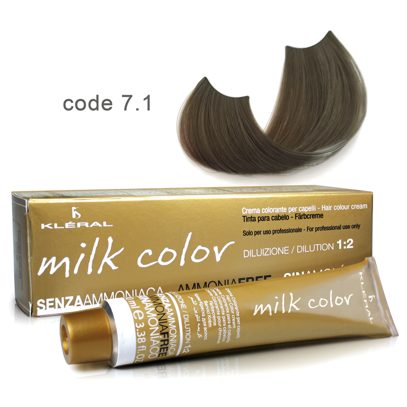 Kleral Milk Color Κρέμα Βαφής Μαλλιών Χωρίς Αμμωνία 7.1 Ξανθό Σαντρέ 100ml - Romylos All About Hair