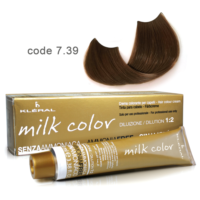 Kleral Milk Color Κρέμα Βαφής Μαλλιών Χωρίς Αμμωνία 7.39 Ξανθό Καπνού 100ml - Romylos All About Hair