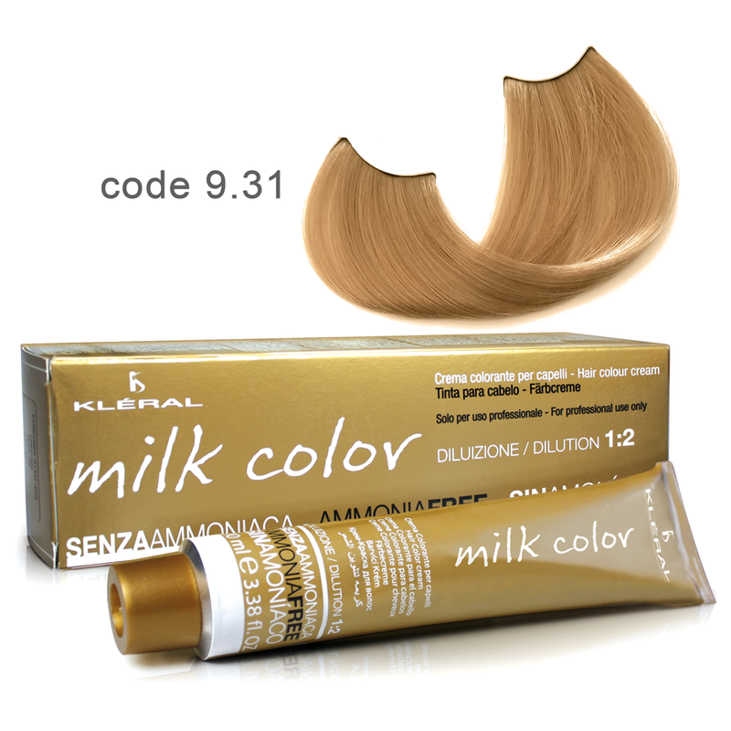 Kleral Milk Color Κρέμα Βαφής Μαλλιών Χωρίς Αμμωνία 9.31 Ξανθό Πολύ Ανοικτό Μπεζ 100ml - Romylos All About Hair