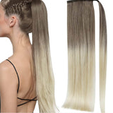 Ponytail Extensions Φυσική Τρίχα Wrap Around With Clips Balayage No 8/60 - Romylos All About Hair