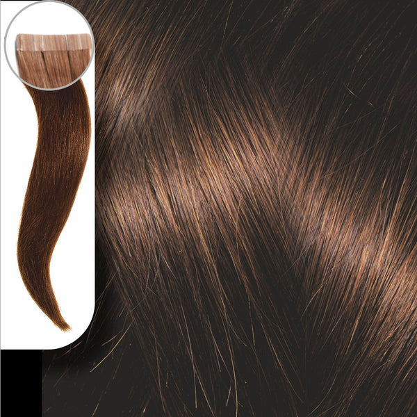 Yanni Extensions Τρέσα Φυσική Τρίχα Αυτοκόλλητη Σετ 8 Τεμαχίων Gold Series No 4.0 Καστανό 50cm - Romylos All About Hair