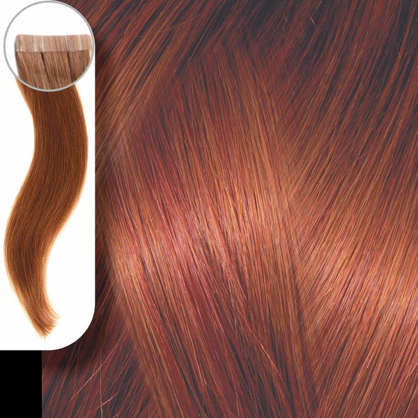 Yanni Extensions Τρέσα Φυσική Τρίχα Αυτοκόλλητη Σετ 8 Τεμαχίων Gold Series No 7.44 Ξανθό Έντονο Χάλκινο 50cm - Romylos All About Hair