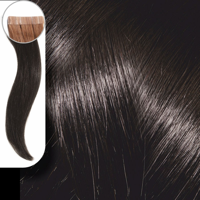 Yanni Extensions Τρέσα Φυσική Τρίχα Αυτοκόλλητη Σετ 8 Τεμαχίων Gold Series No 1.0 Μαύρο 50cm - Romylos All About Hair